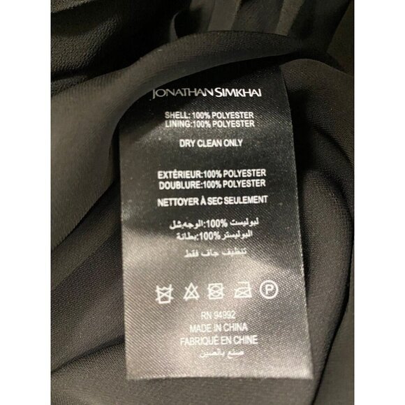 Jonathan Simkhai Sz 4 Maxi Dress Gown Black Pleated Preppy Designer Luxury Boho - Picture 13 of 13